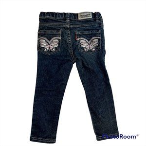 Levi's Denim Legging Butterfly Adjustable Waist Toddler Size 2T